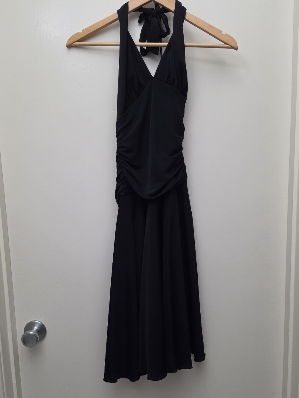 Vintage 90s Black Halter Dress - Classic Women's Evening Dress